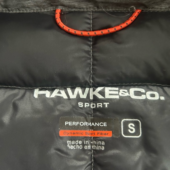 Hawke Co. Mens Duck Down Puffer Vest Gray Small Full Zip Pockets - Picture 3 of 9